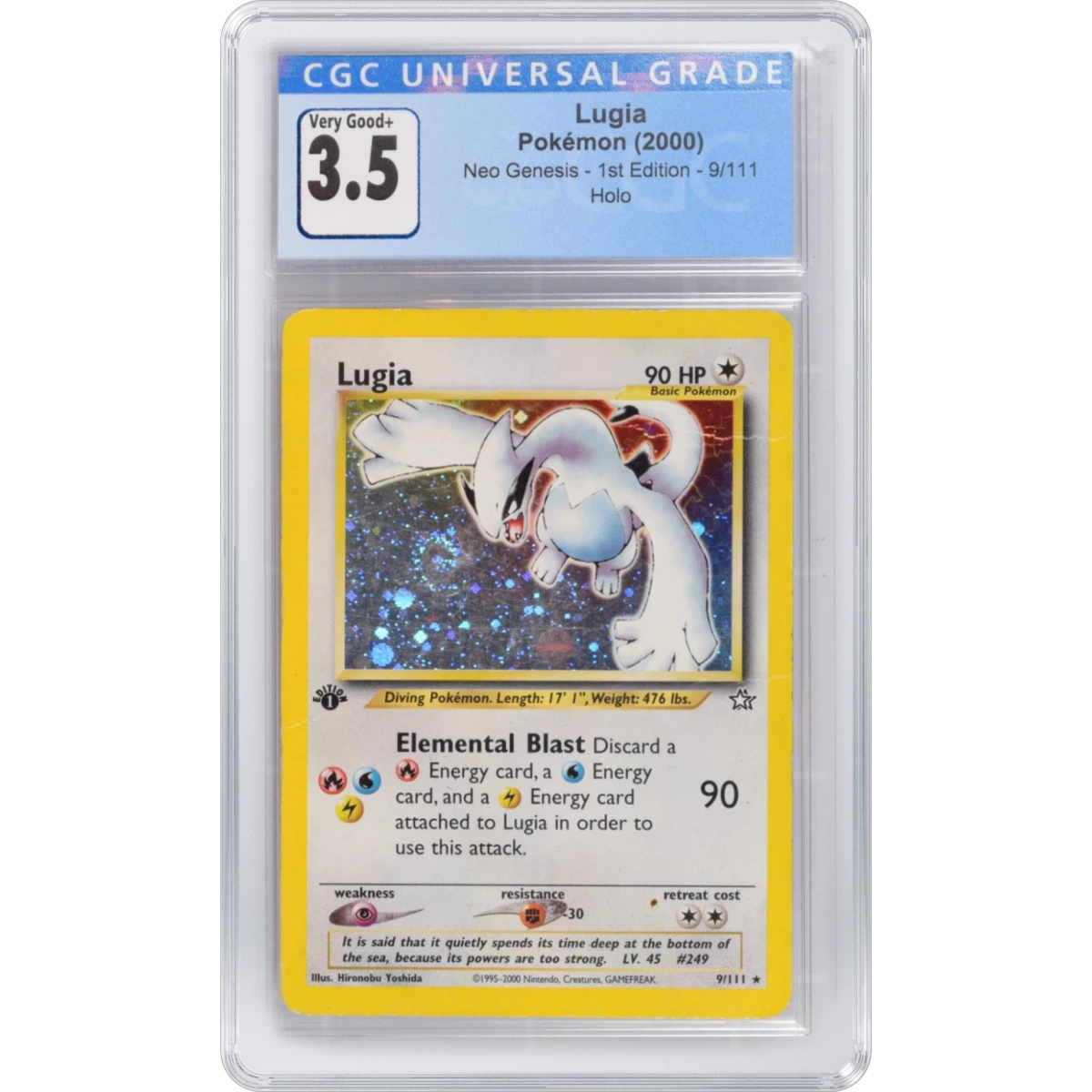 2000 Neo Genesis #9/111 Lugia - 1st Edition Holo (CGC 3.5 VG+)