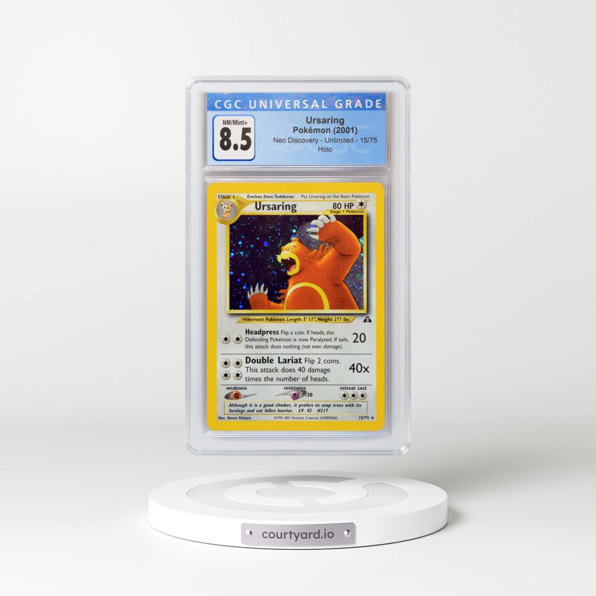 2001 Neo Discovery #15/75 Ursaring - Holo (CGC 8.5 NM-MT+)
