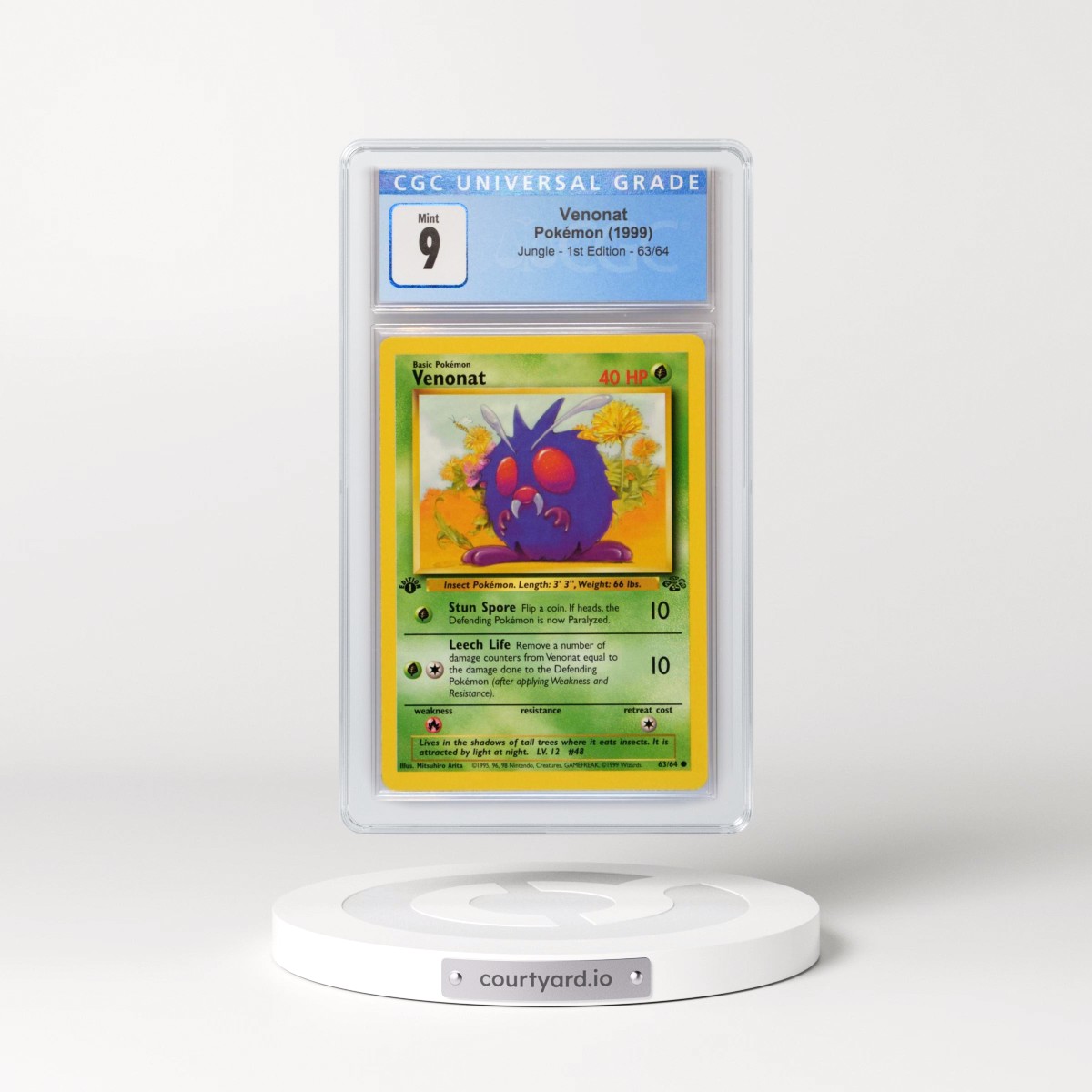1999 Jungle #63/64 Venonat - 1st Edition 1st Edition (CGC 9 MINT)