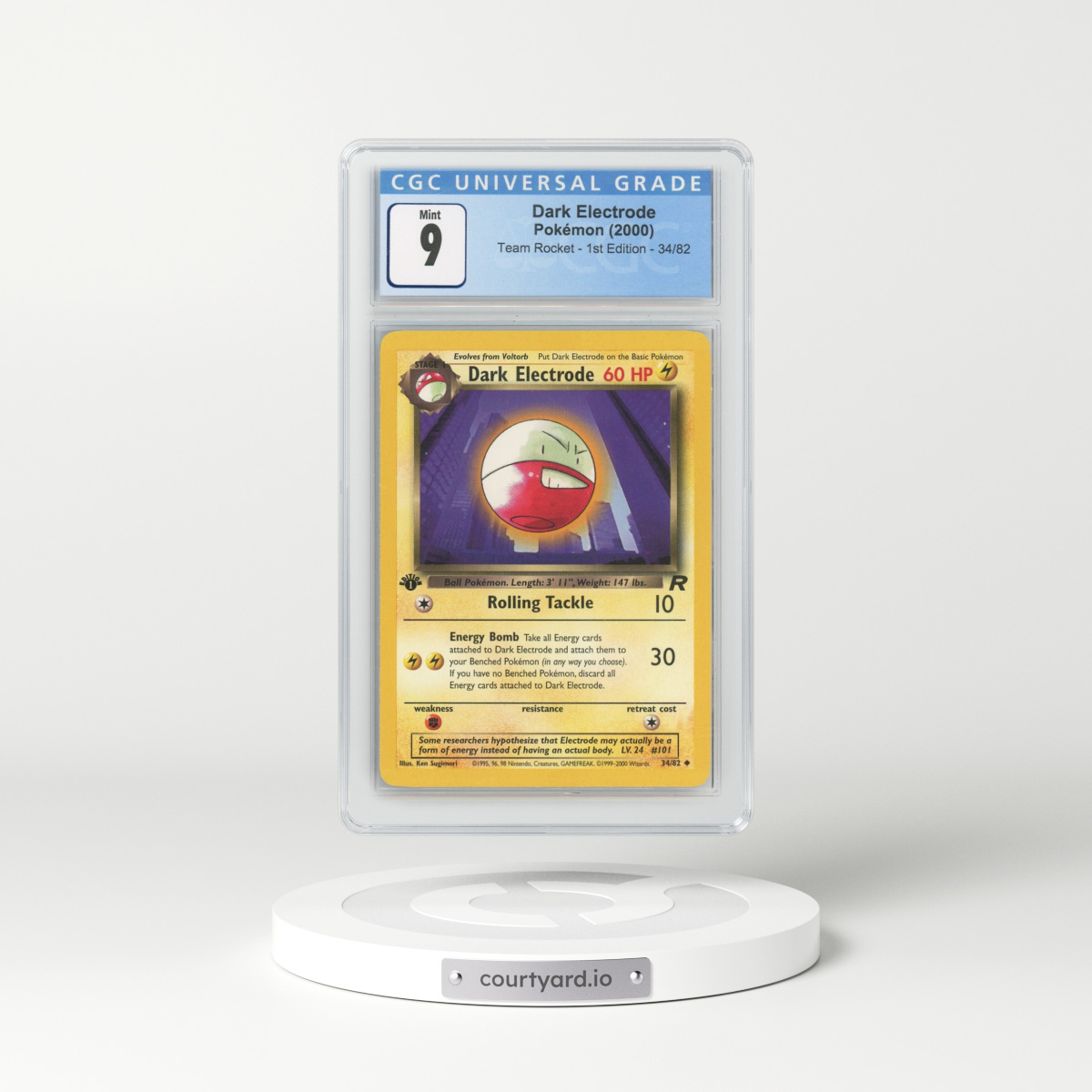 2000 Team Rocket #34 Dark Electrode - 1st Edition (CGC 9 MINT)