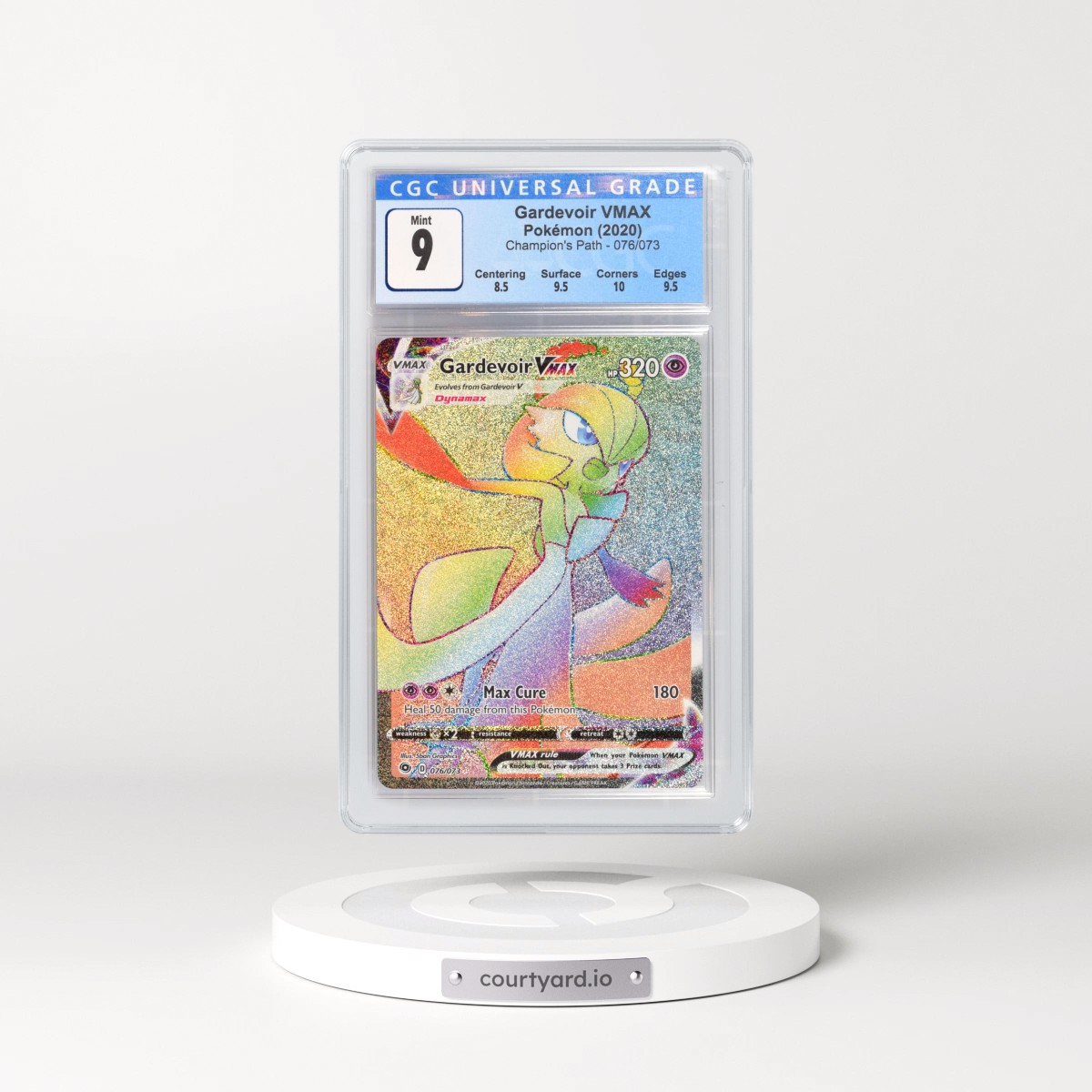 2020 Champion's Path #076/073 Gardevoir VMAX - Rainbow Rare Holo (CGC 9 MINT)