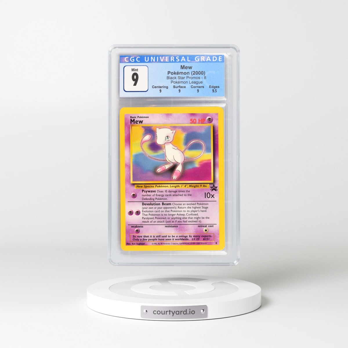 1999 Black Star Promos #8 Mew - Pokémon League (CGC 9 MINT)