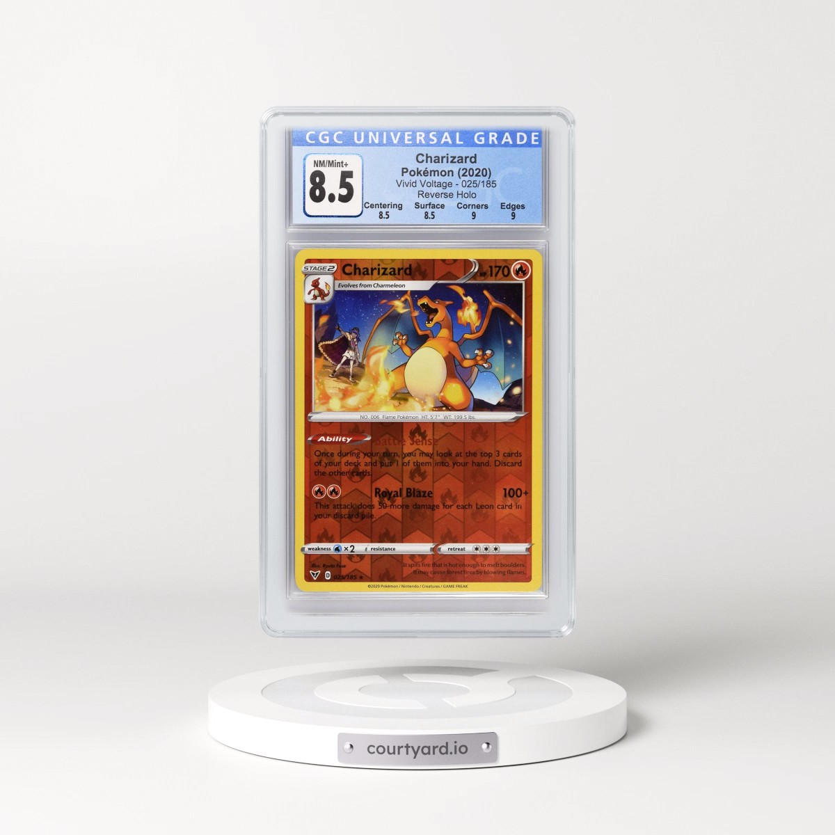 2020 Vivid Voltage #025/185 Charizard - Reverse Holo (CGC 8.5 NM-MT+)