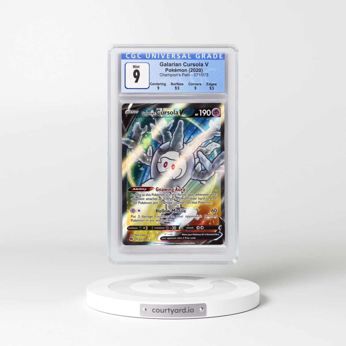 2020 Champion's Path #071/073 Galarian Cursola V - Ultra Rare Holo (CGC 9 MINT)