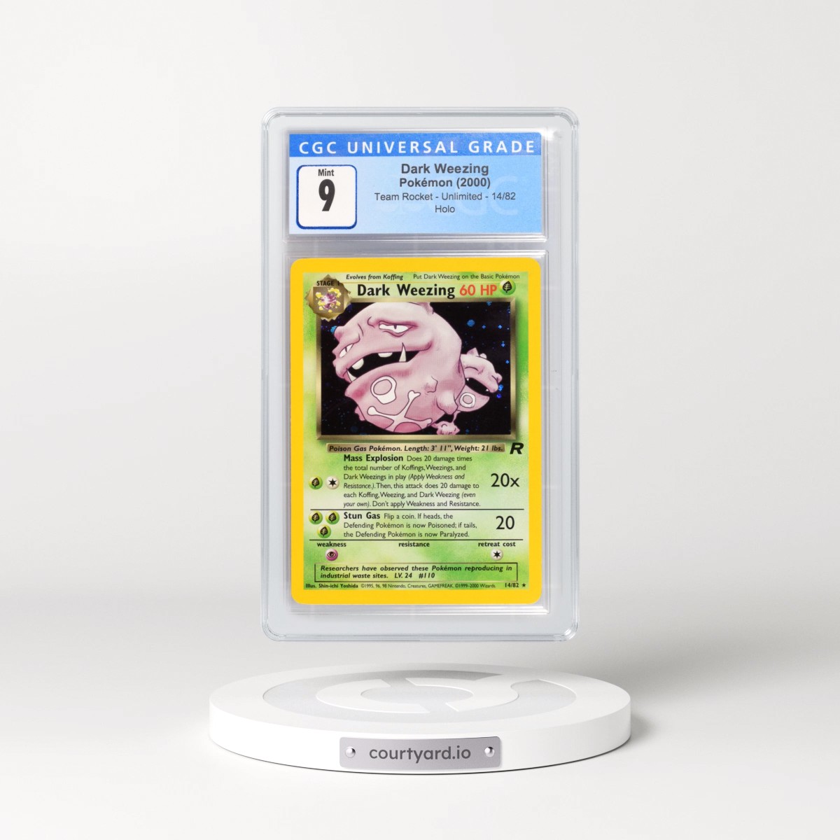 1999 Team Rocket #14/82 Dark Weezing - Holo (CGC 9 MINT)