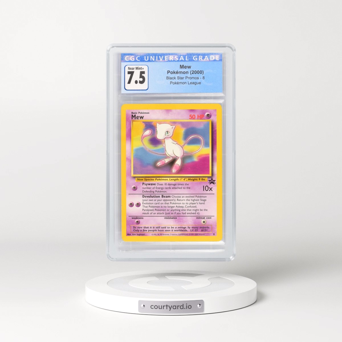 1999 Black Star Promos #8 Mew - Pokémon League (CGC 7.5 NM+)