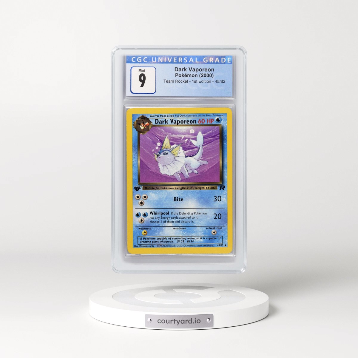 2000 Team Rocket #45/82 Dark Vaporeon - 1st Edition 1st Edition (CGC 9 MINT)