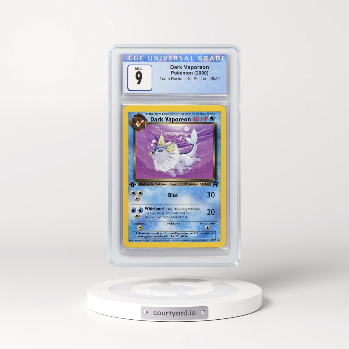 2000 Team Rocket #45/82 Dark Vaporeon - 1st Edition 1st Edition (CGC 9 MINT)