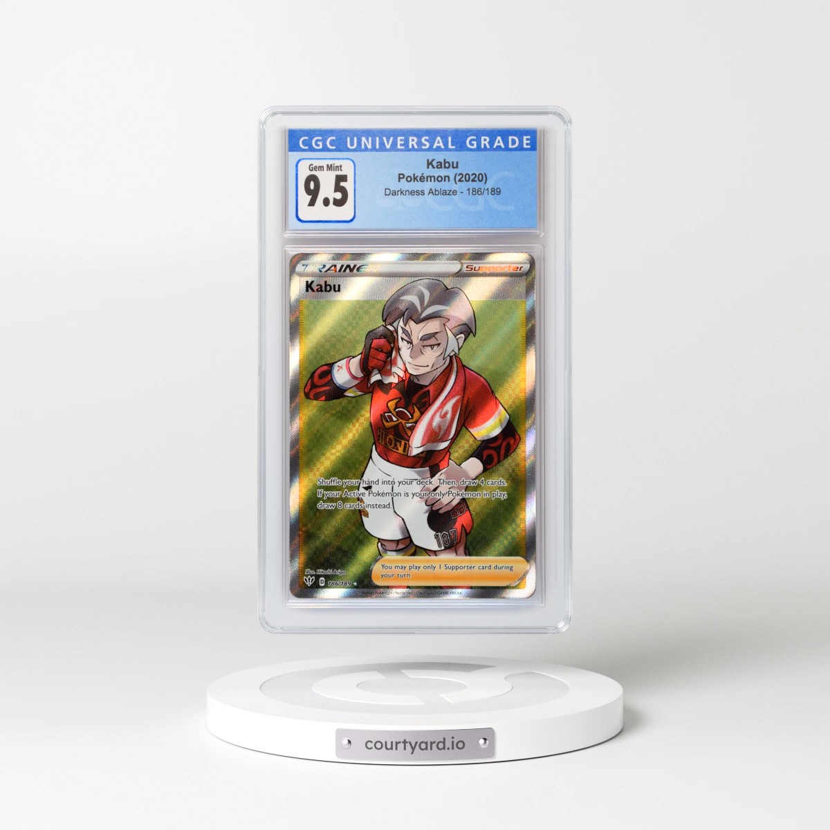 2020 Darkness Ablaze #186/189 Kabu - Ultra Rare Holo (CGC 10 GEM MINT)