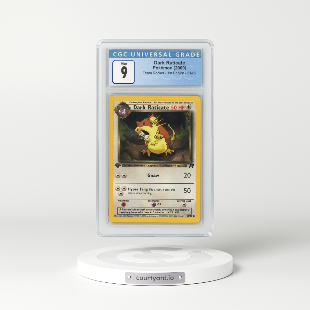 2000 Team Rocket #51/82 Dark Raticate - 1st Edition 1st Edition (CGC 9 MINT)