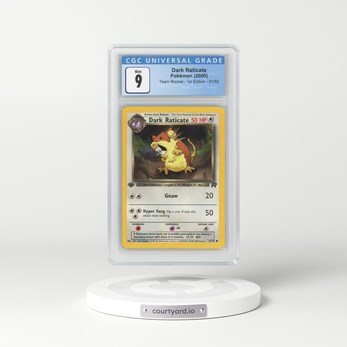 2000 Team Rocket #51/82 Dark Raticate - 1st Edition 1st Edition (CGC 9 MINT)