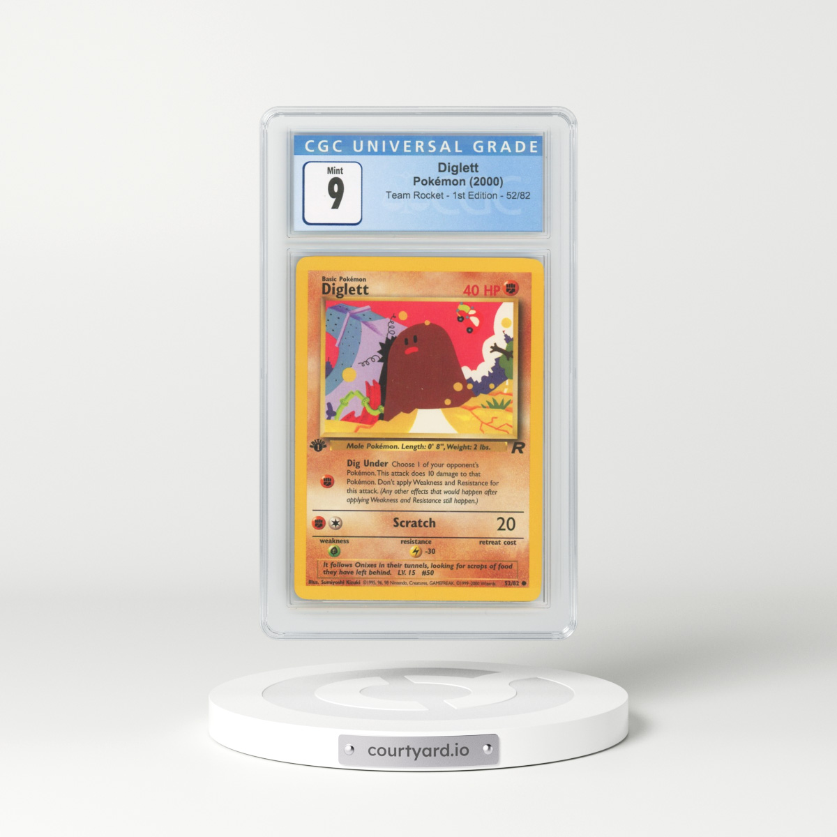 2000 Team Rocket #52/82 Diglett - 1st Edition 1st Edition (CGC 9 MINT)