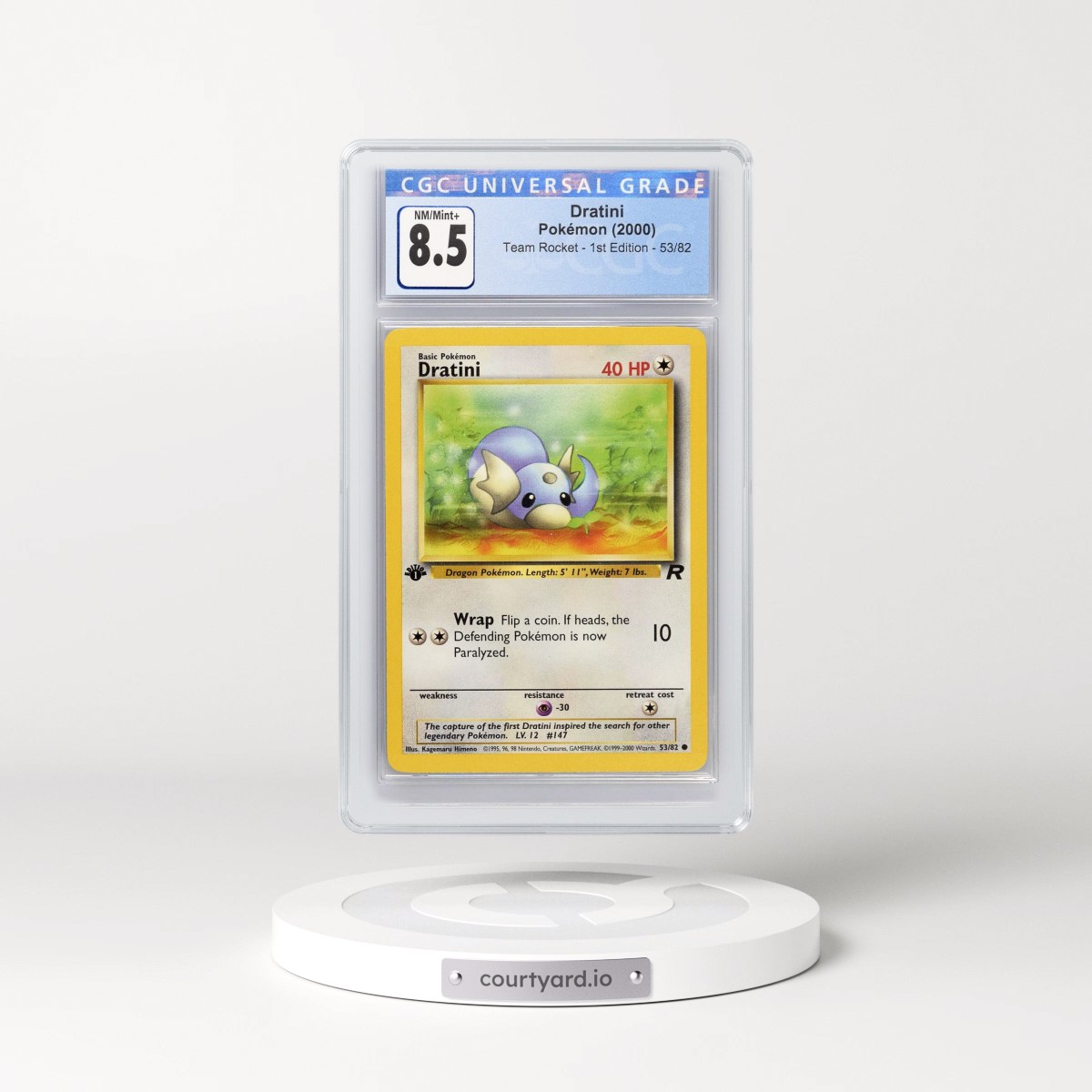 2000 Team Rocket #53/82 Dratini - 1st Edition 1st Edition (CGC 8.5 NM-MT+)