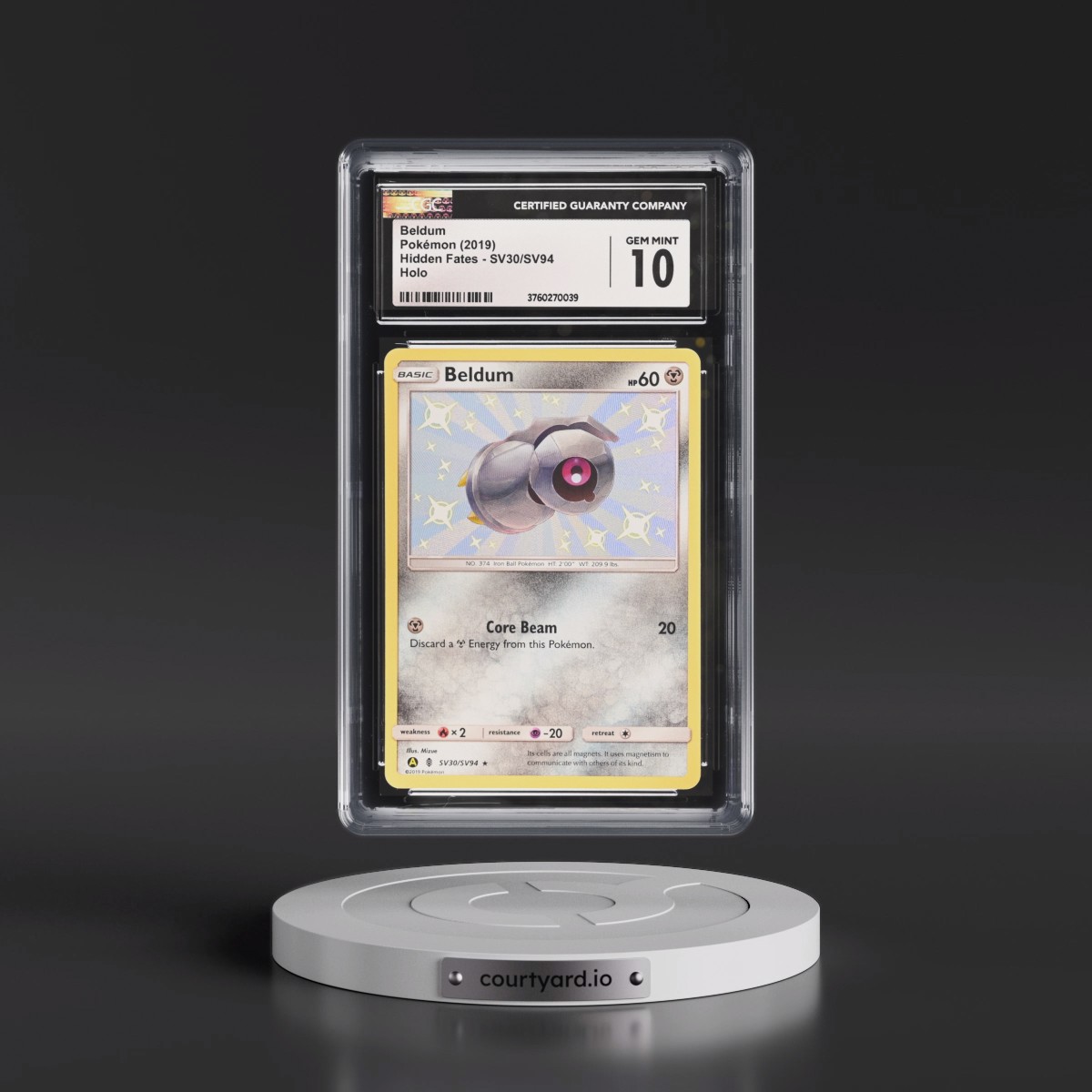 2019 Hidden Fates #SV30/SV94 Beldum - Shiny Vault Holo (CGC 10 GEM MINT)