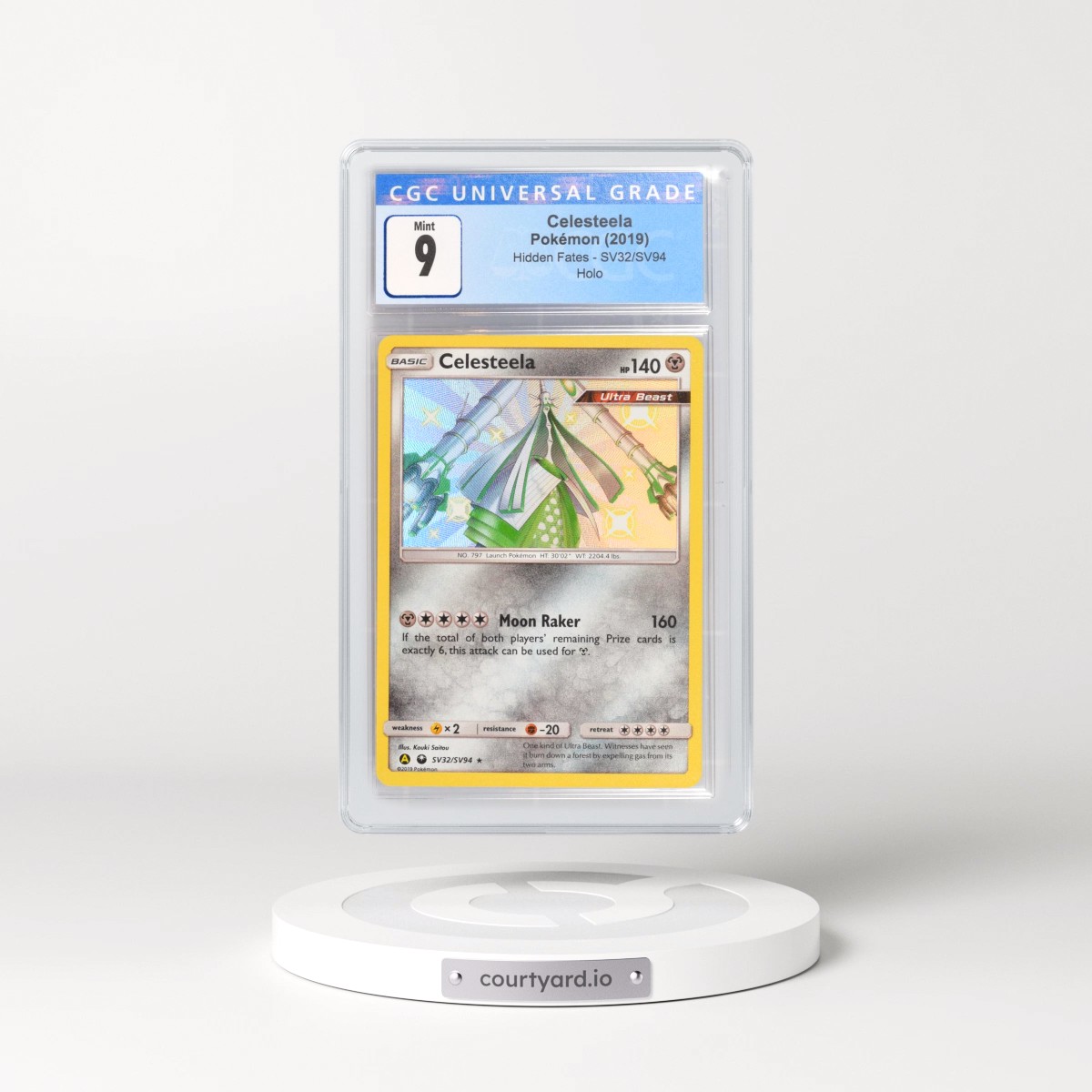 2019 Hidden Fates #SV32/SV94 Celesteela - Shiny Vault Holo (CGC 9 MINT)