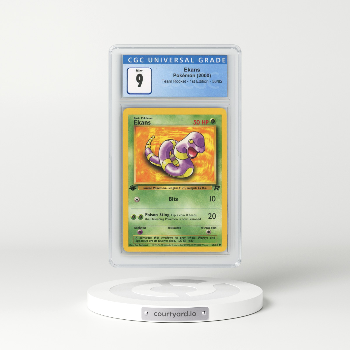 2000 Team Rocket #56/82 Ekans - 1st Edition 1st Edition (CGC 9 MINT)