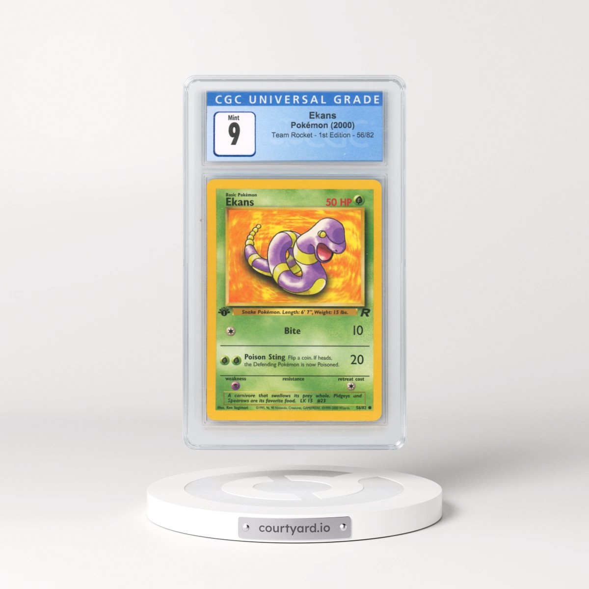 2000 Team Rocket #56/82 Ekans - 1st Edition 1st Edition (CGC 9 MINT)