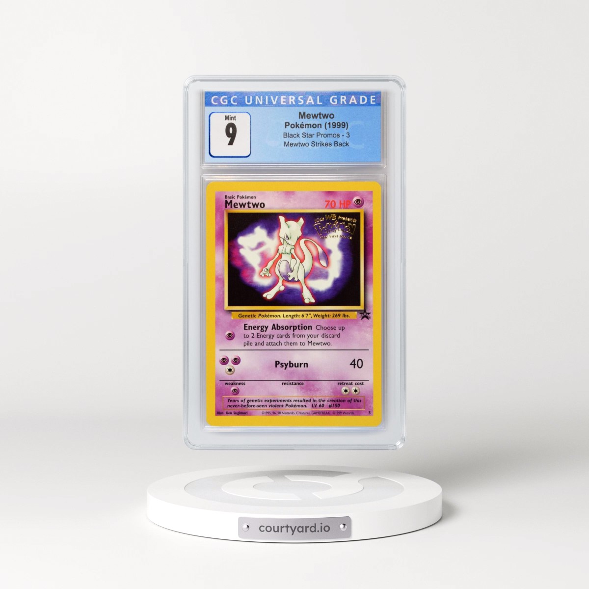 1999 Black Star Promos #3 Mewtwo - Mewtwo Strikes Back (CGC 9 MINT)