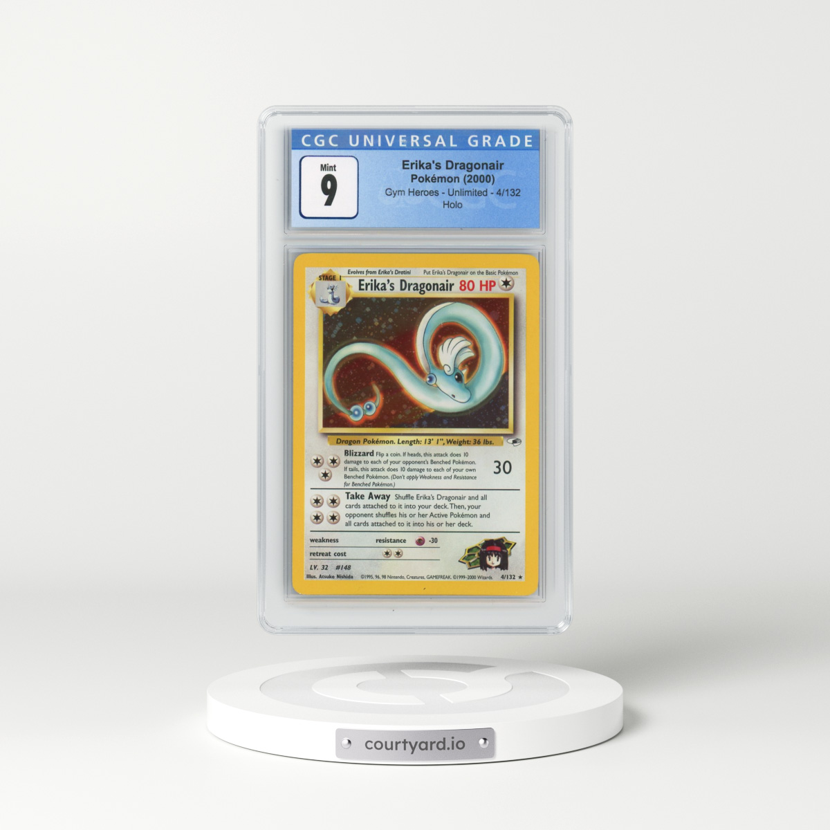 2000 Gym Heroes #4/132 Erika's Dragonair - Holo (CGC 9 MINT)