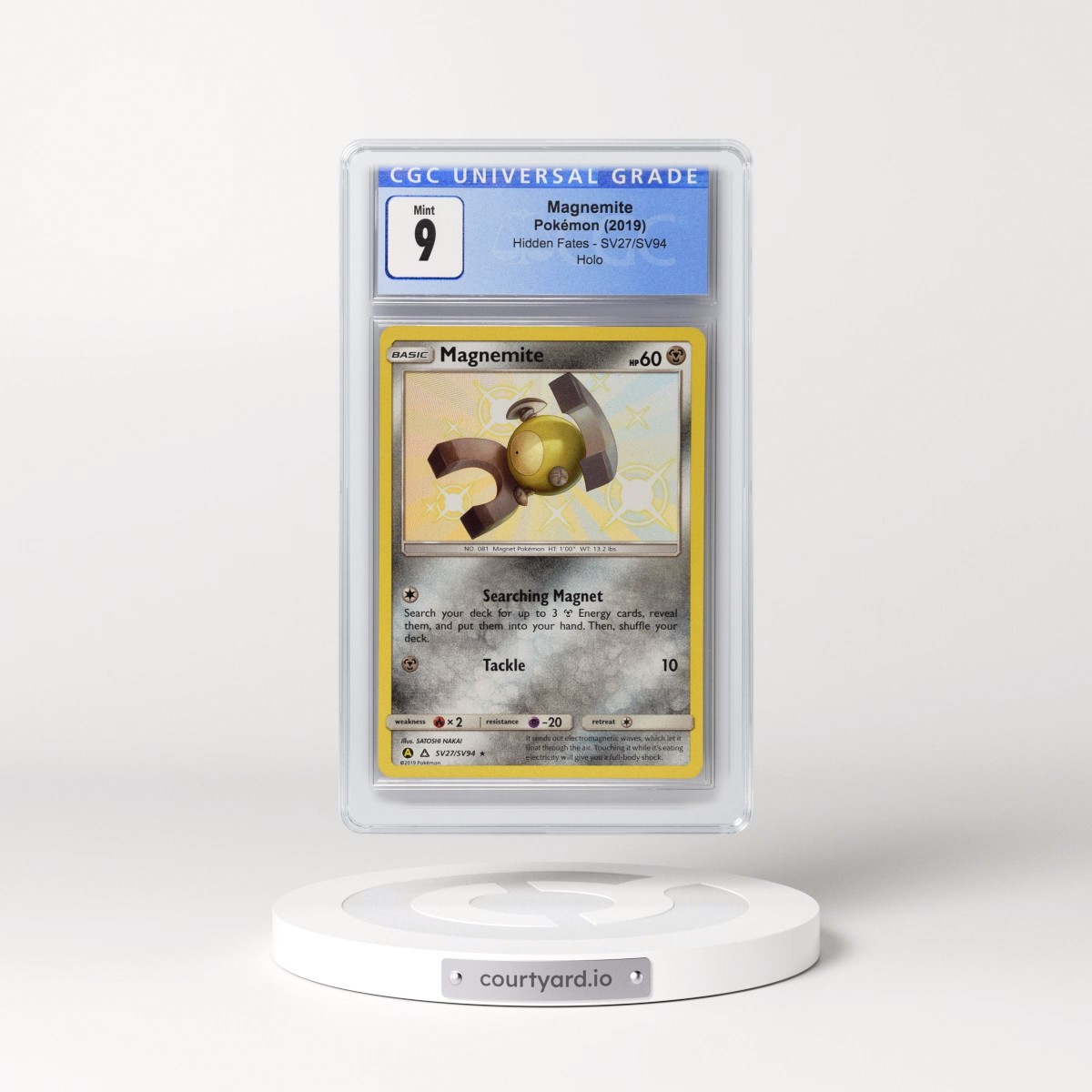 2019 Hidden Fates #SV27/SV94 Magnemite - Shiny Vault Holo (CGC 9 MINT)