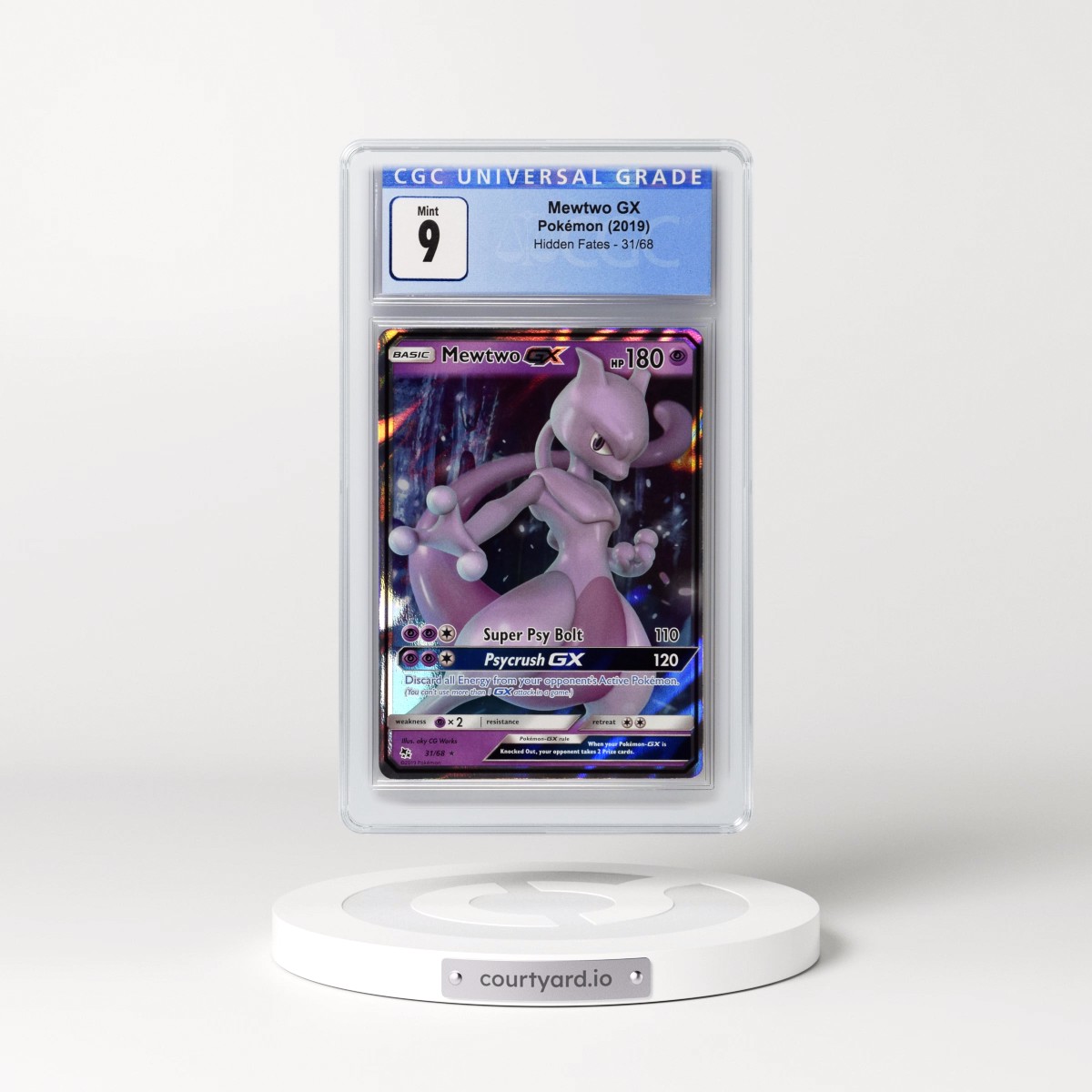 2019 Hidden Fates #31/68 Mewtwo GX - Holo (CGC 9 MINT)