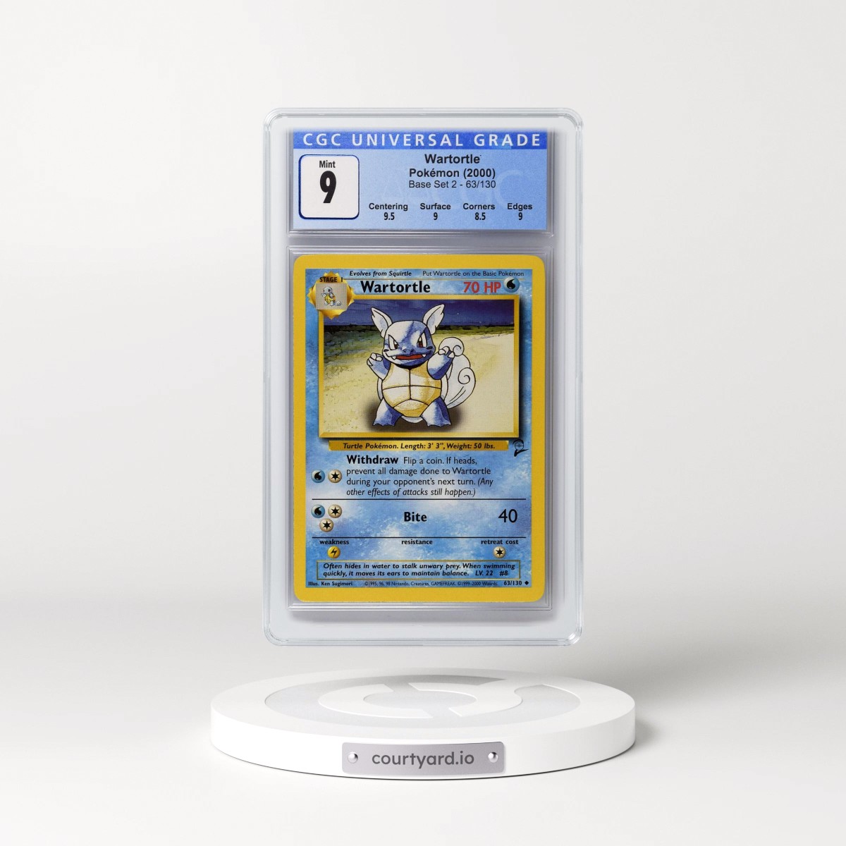 2000 Base Set 2 #63/130 Wartortle (CGC 9 MINT)