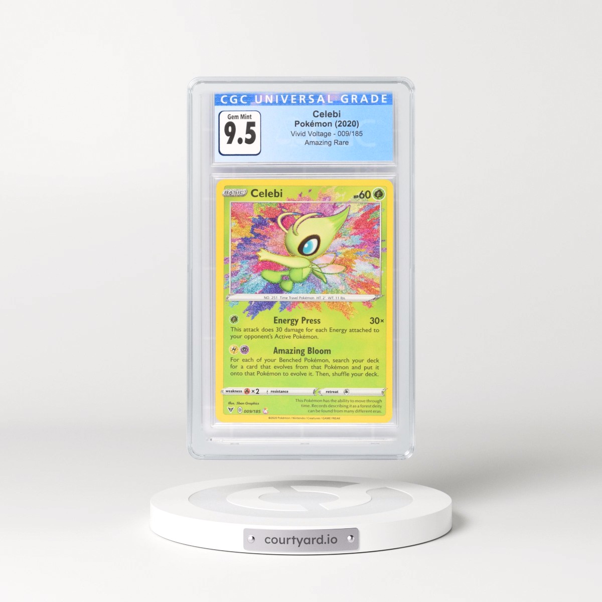 2020 Vivid Voltage #009/185 Celebi - Amazing Rare Holo (CGC 10 GEM MINT)