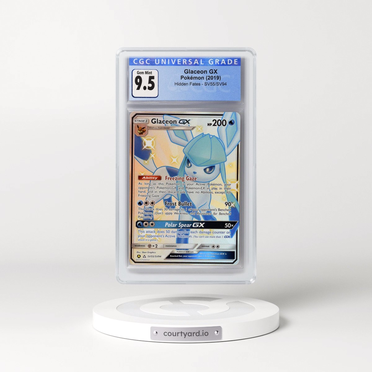 2019 Hidden Fates #SV55/SV94 Glaceon GX - Shiny Vault Holo (CGC 10 GEM MINT)