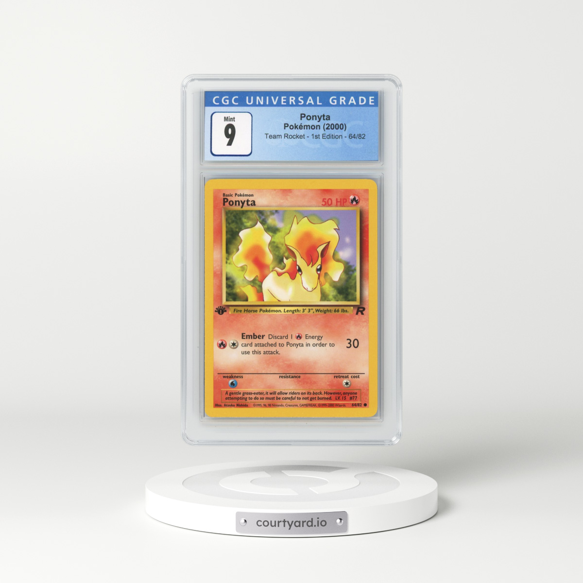 2000 Team Rocket #64/82 Ponyta - 1st Edition 1st Edition (CGC 9 MINT)