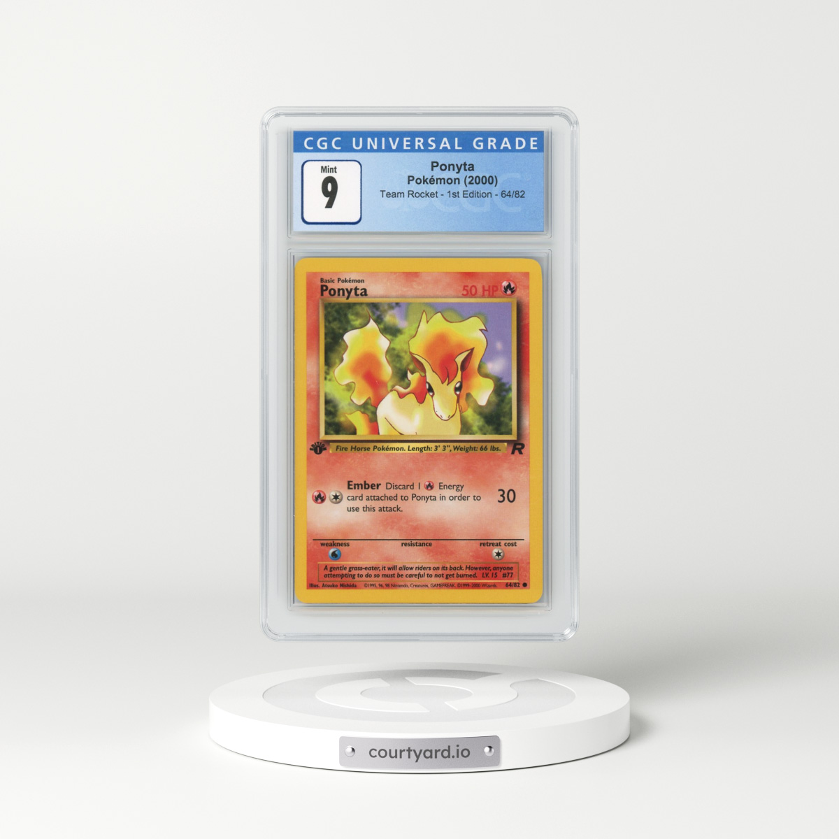 2000 Team Rocket #64/82 Ponyta - 1st Edition 1st Edition (CGC 9 MINT)