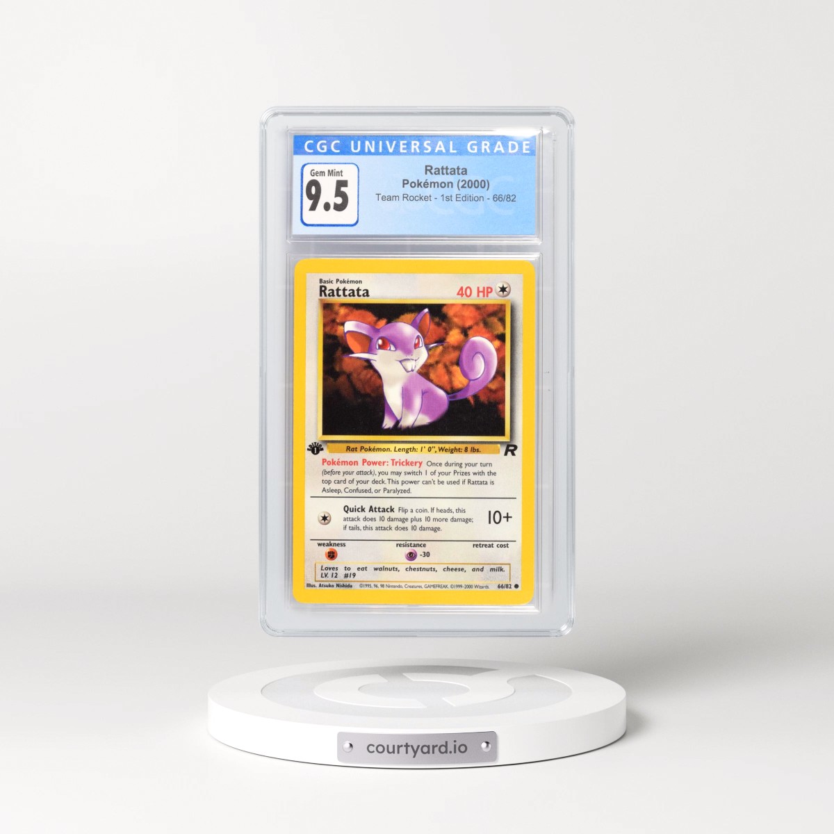 2000 Team Rocket #66/82 Rattata - 1st Edition 1st Edition (CGC 10 GEM MINT)