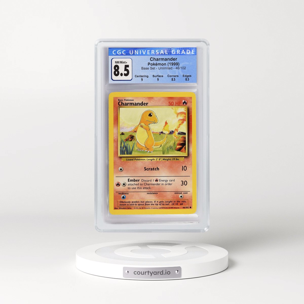 1999 Base Set #46/102 Charmander (CGC 8.5 NM-MT+)