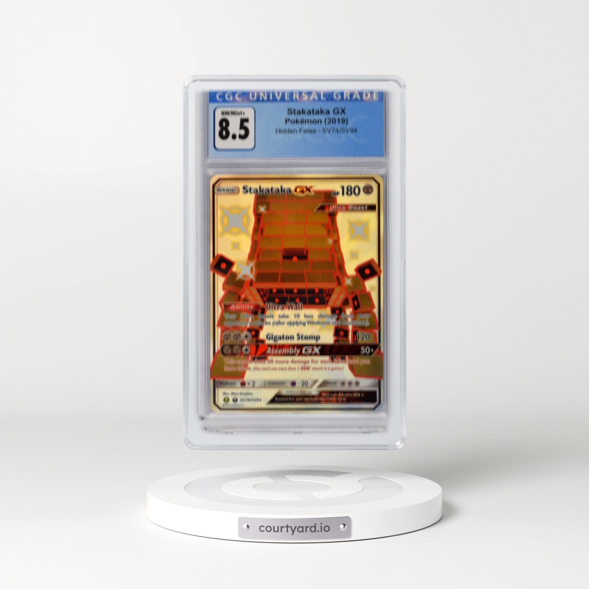 2019 Hidden Fates #SV74/SV94 Stakataka GX - Shiny Vault Holo (CGC 8.5 NM-MT+)