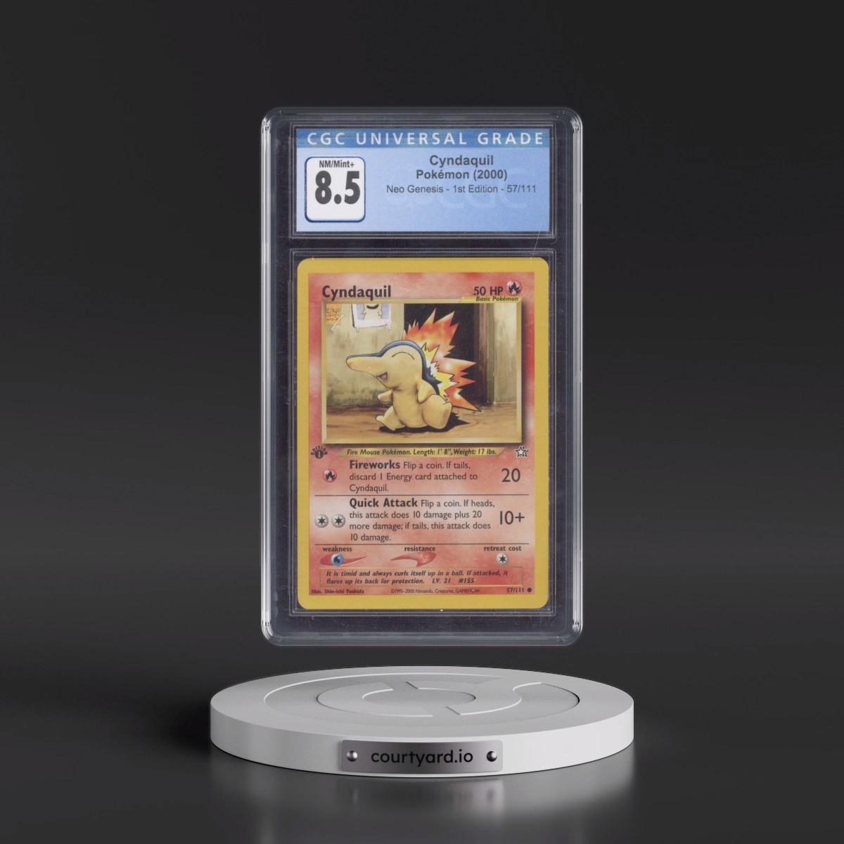 2000 Neo Genesis #57/111 Cyndaquil - 1st Edition (CGC 8.5 NM-MT+)