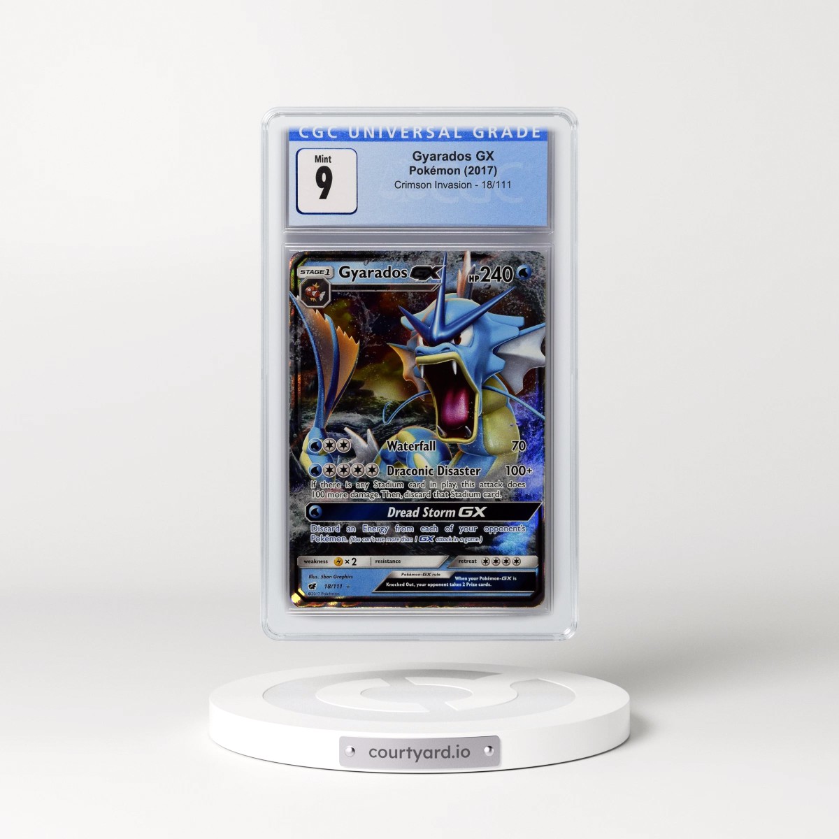 2017 Crimson Invasion #18/111 Gyarados GX - Ultra Rare Holo (CGC 9 MINT)