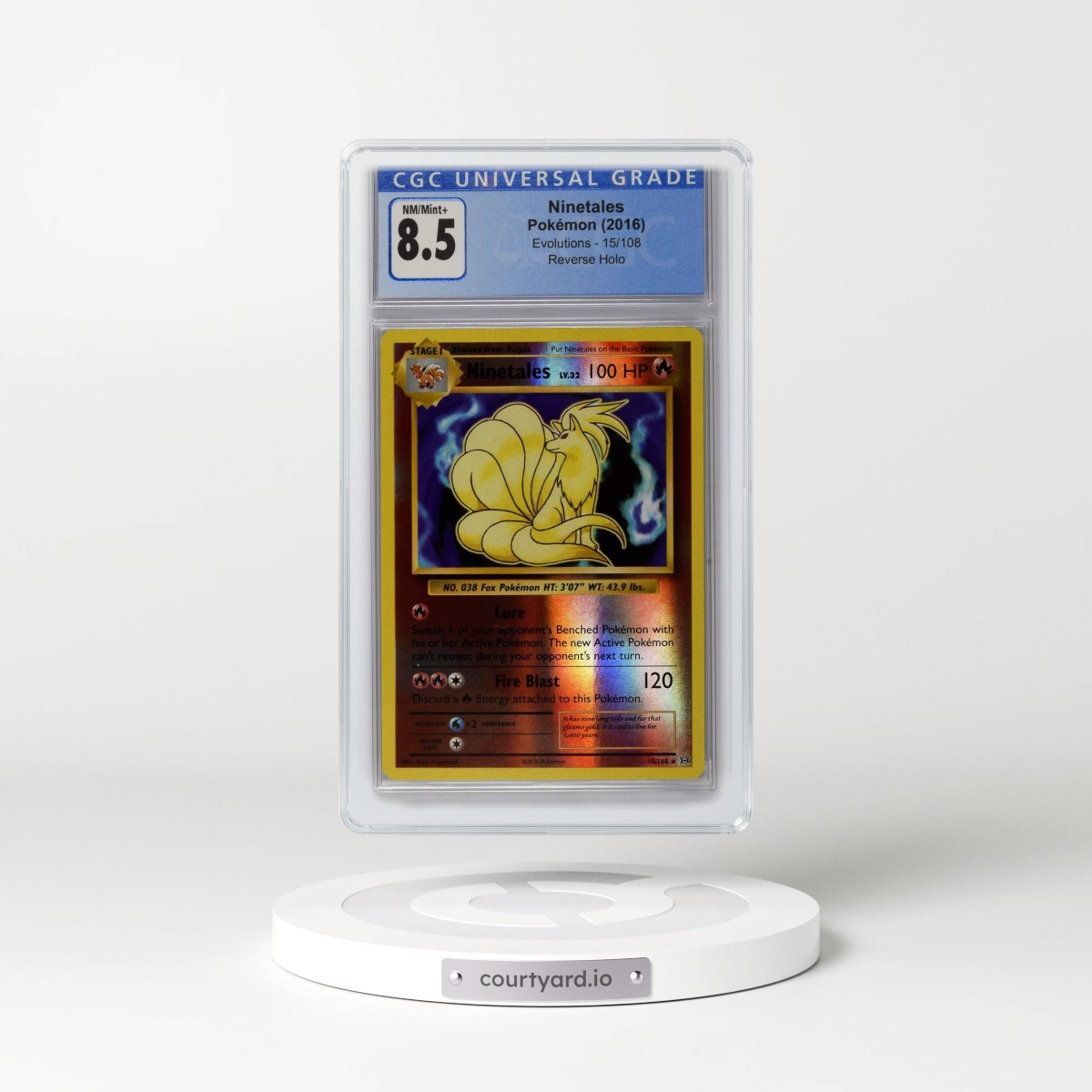 2016 Evolutions #15/108 Ninetales - Reverse Holo (CGC 8.5 NM-MT+)