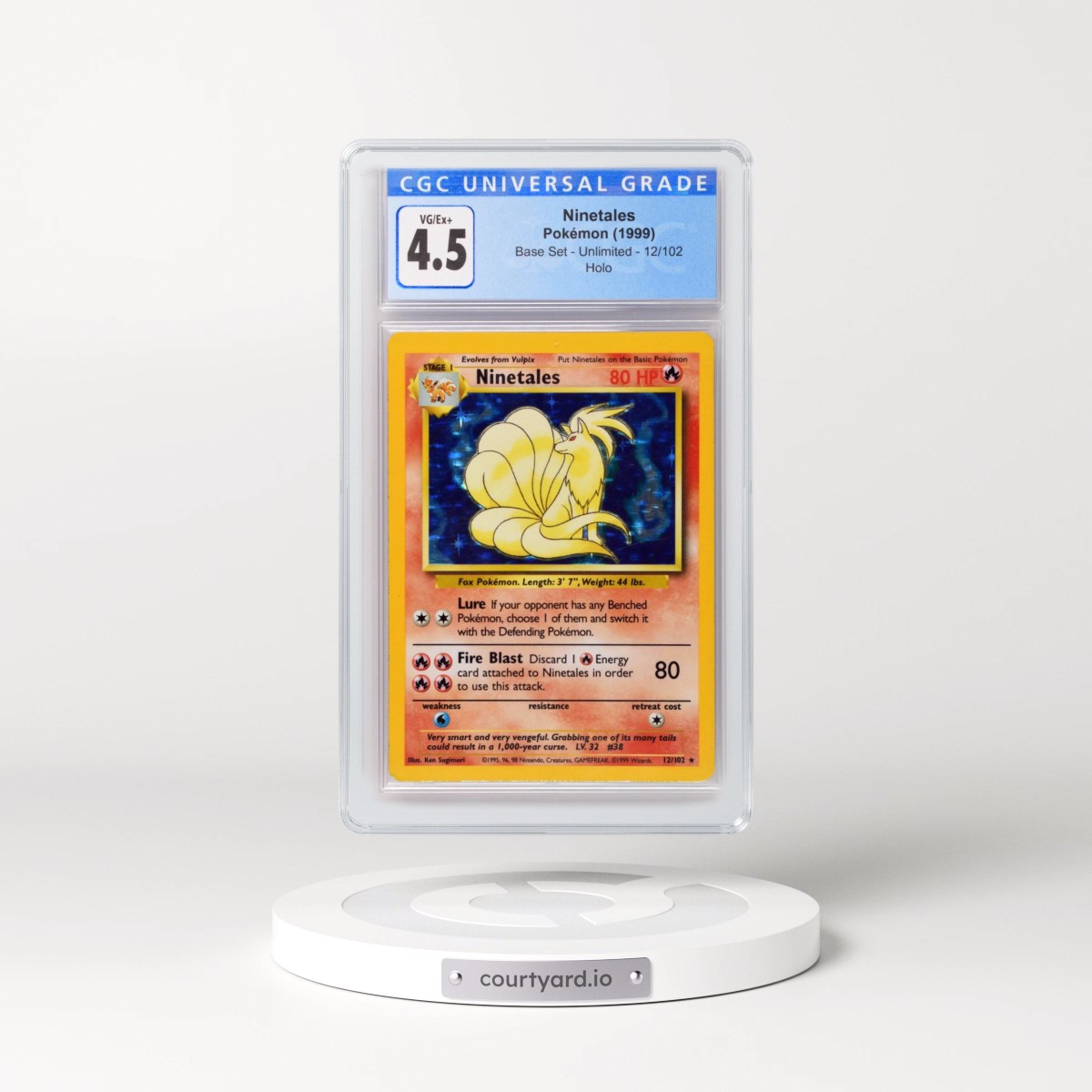 1999 Base Set #12/102 Ninetales - Holo (CGC 4.5 VG-EX+)