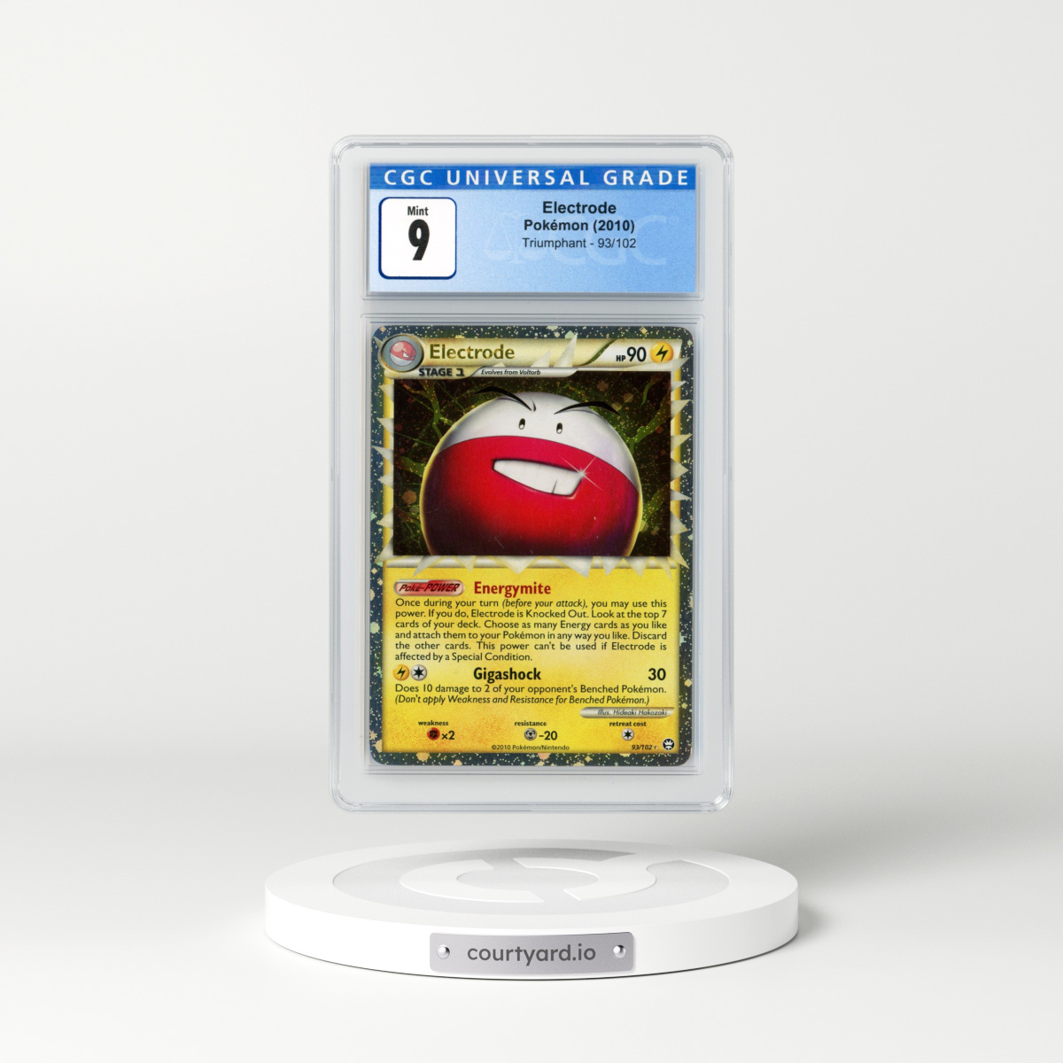 2010 HS Triumphant #93 Electrode - Full Art Holo (CGC 9 MINT)