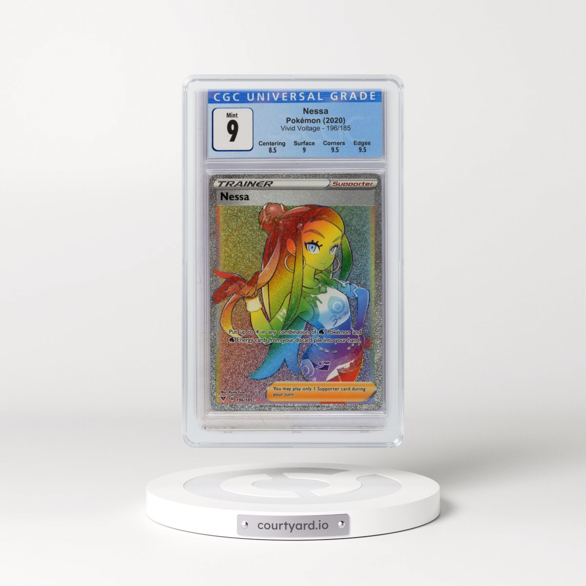 2020 Vivid Voltage #196/185 Nessa - Rainbow Rare Holo (CGC 9 MINT)