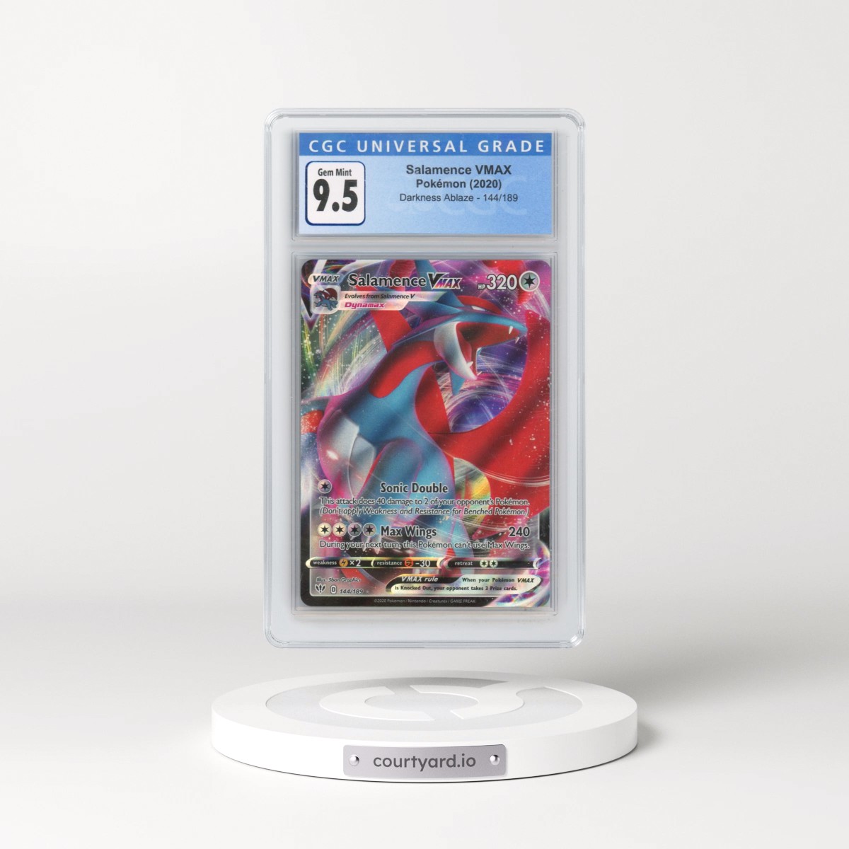 2020 Darkness Ablaze #144/189 Salamence VMAX - Holo (CGC 10 GEM MINT)