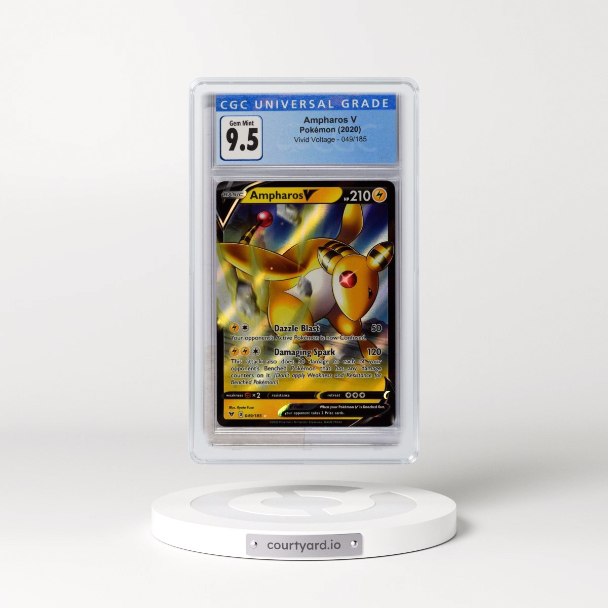2020 Vivid Voltage #049/185 Ampharos V - Holo (CGC 10 GEM MINT)