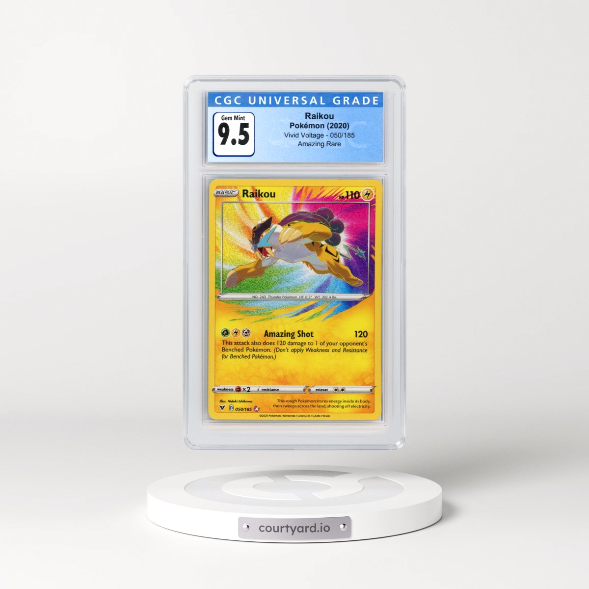 2020 Vivid Voltage #050/185 Raikou - Amazing Rare (CGC 10 GEM MINT)
