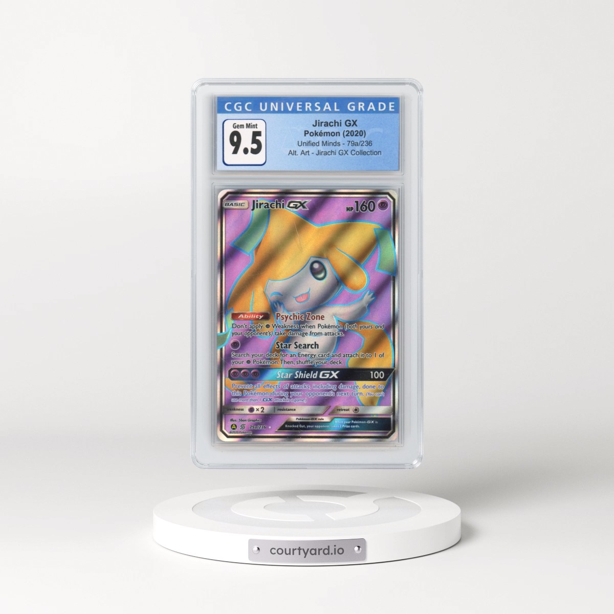 2019 Unified Minds #79a/236 Jirachi GX - Holo Jirachi GX Collection (CGC 10 GEM MINT)