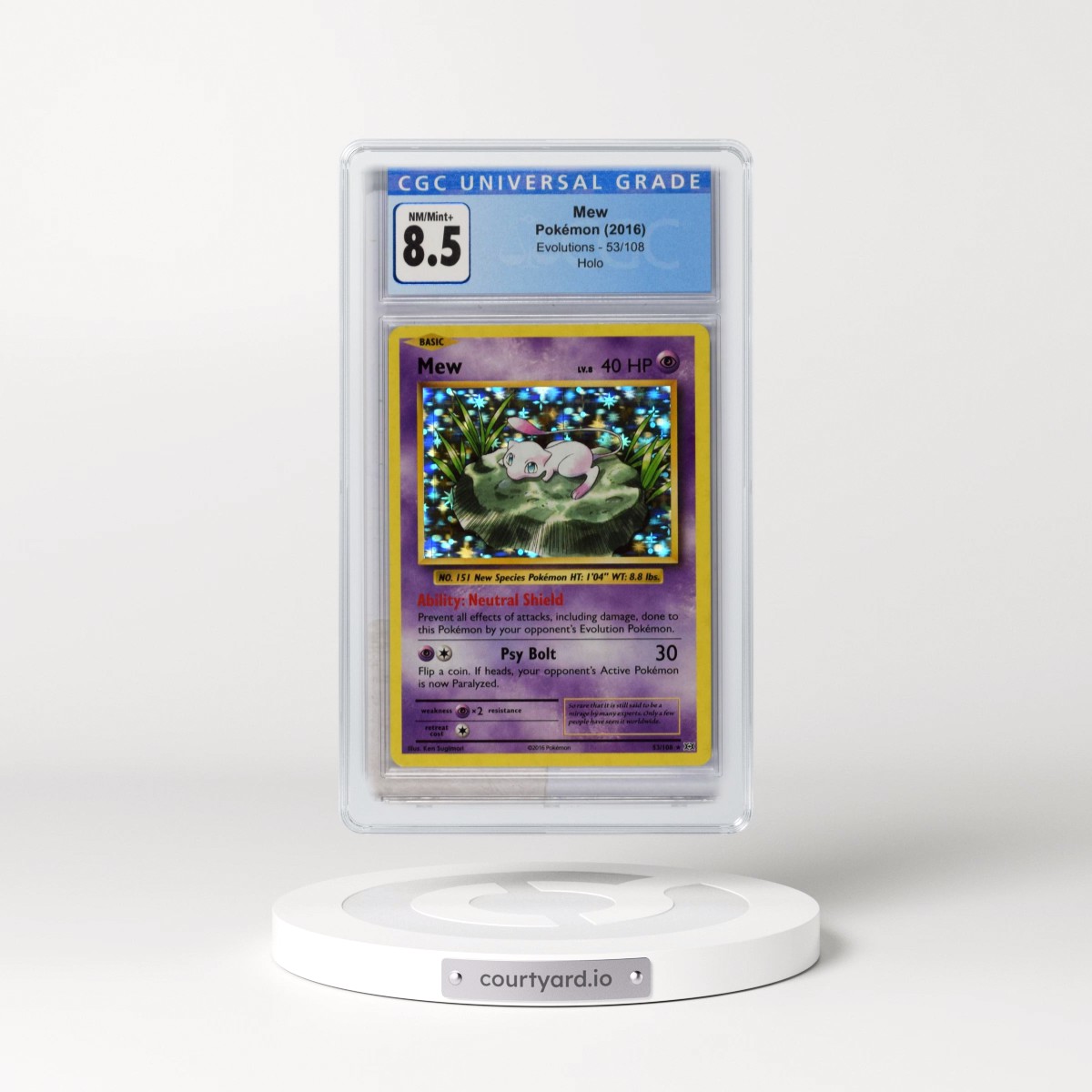 2016 Evolutions Mew - Holo #53/108 CGC 8.5