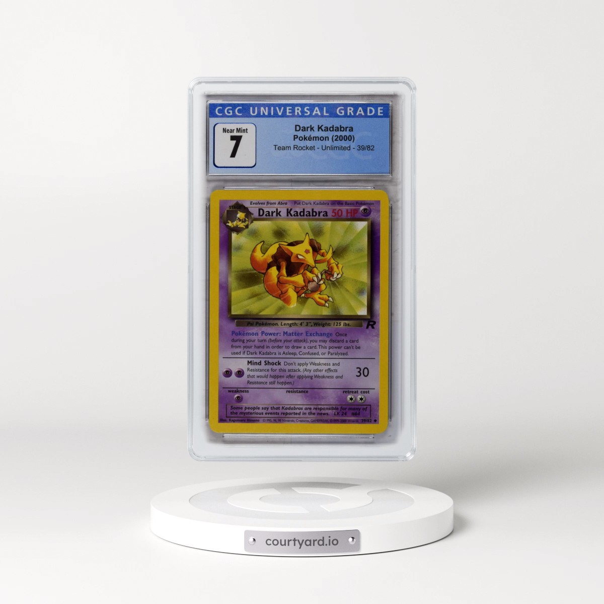 1999 Team Rocket #39/82 Dark Kadabra (CGC 7 NM)