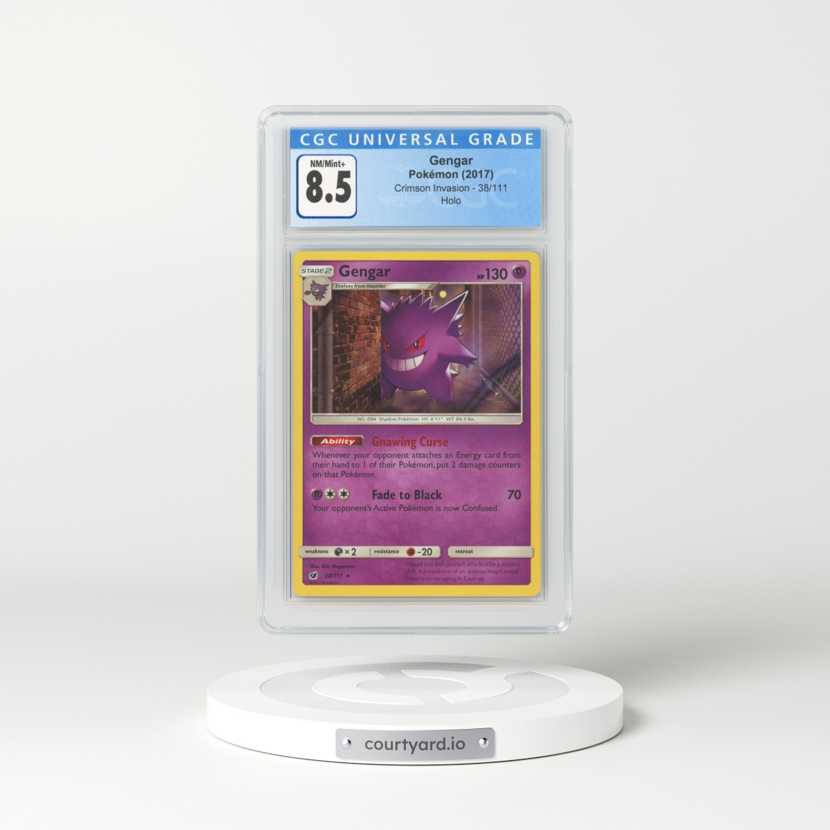 2017 Crimson Invasion #38 Gengar (CGC 8.5 NM-MT+)