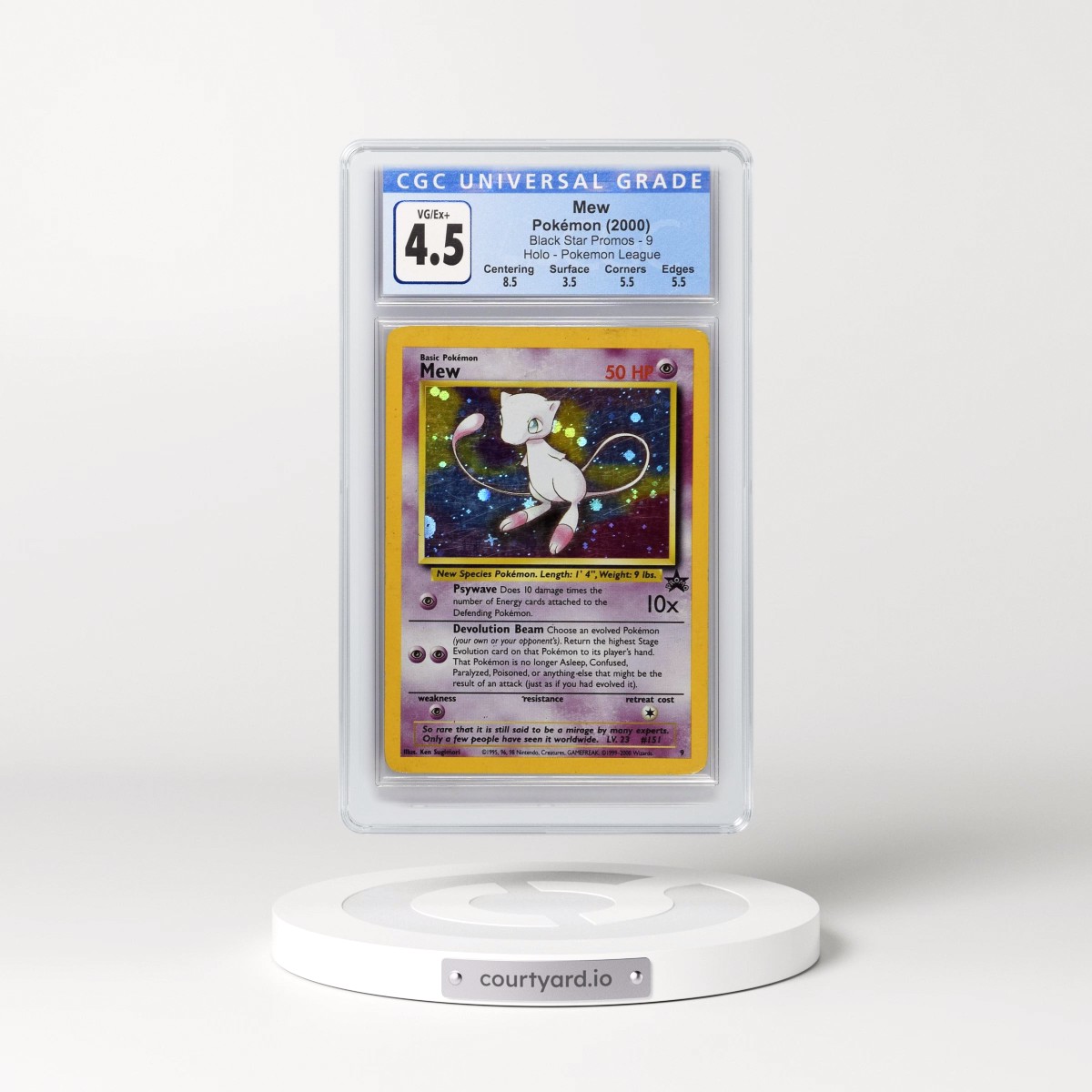 1999 Black Star Promos #9 Mew - Pokémon League (Holo) (CGC 4.5 VG-EX+)