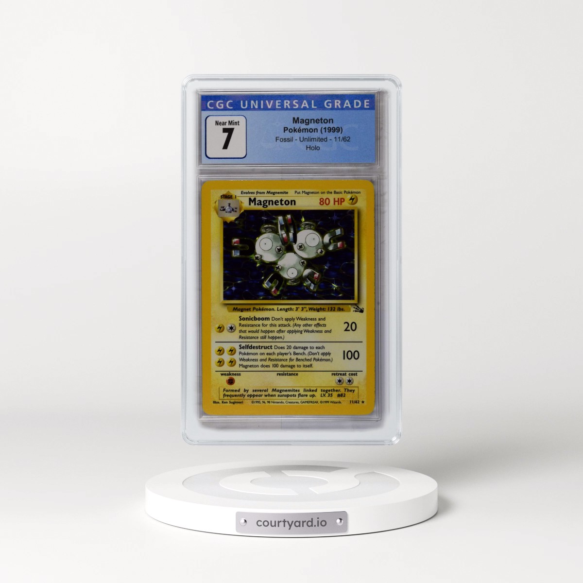 1999 Fossil #11/62 Magneton - Galaxy Star Holo (CGC 7 NM)