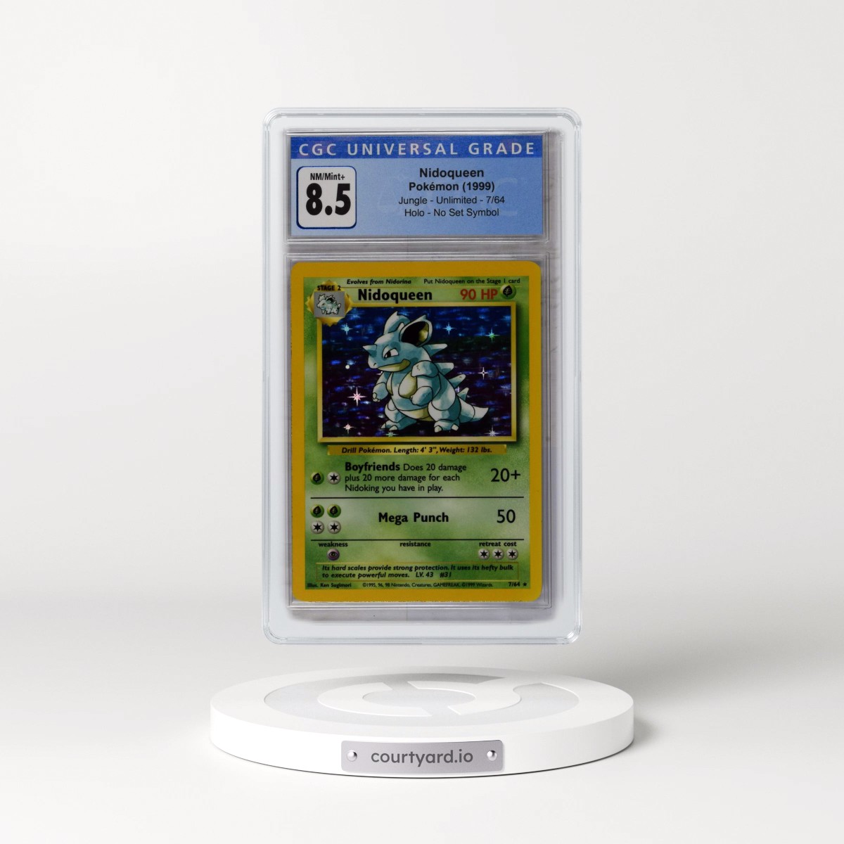 1999 Jungle #7/64 Nidoqueen - No Set Symbol Holo (CGC 8.5 NM-MT+)