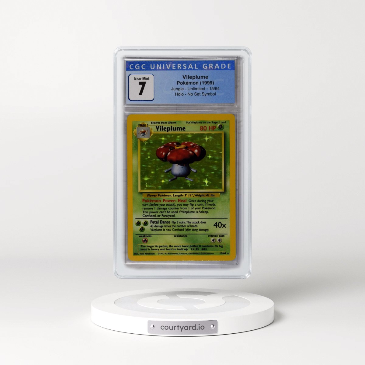 1999 Jungle #15/64 Vileplume - No Set Symbol Holo (CGC 7 NM)